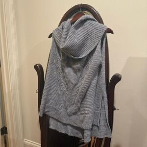 White House Black Market Gray Women's Cowl Neck Sleeveless Sweater